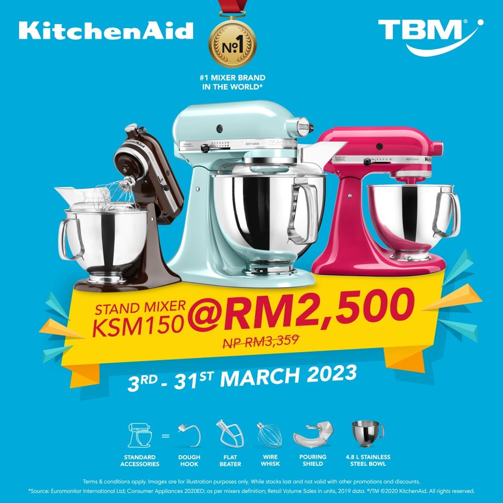 forfremmelse diskret Bedstefar TBM x KitchenAid KSM150 Stand Mixer Only RM2,500 | 3 – 31 March 2023