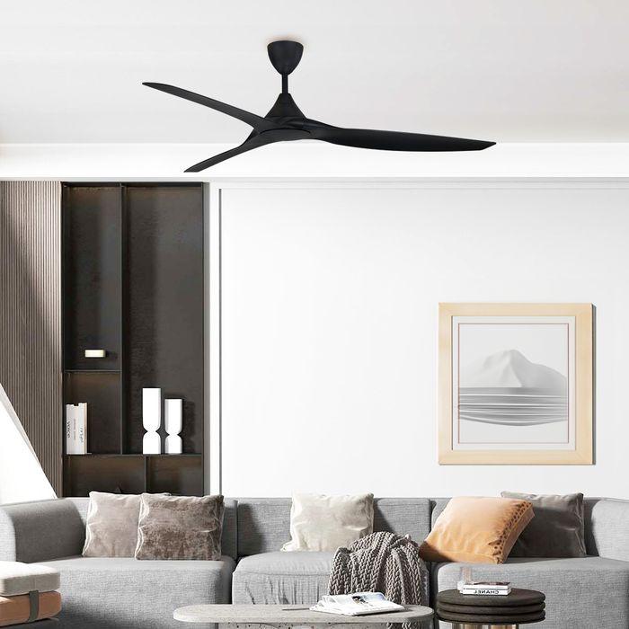 Alpha Alkova MONTI-3B/72 MATT BLACK Ceiling Fan 72" 3 Blades Matt Black