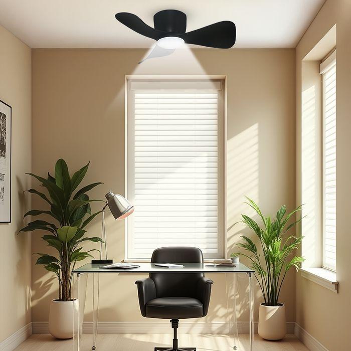 Alpha Alkova MILI-3B/33 LED HG MATT BLACK Ceiling Fan 33" 3 Blades Matt Black