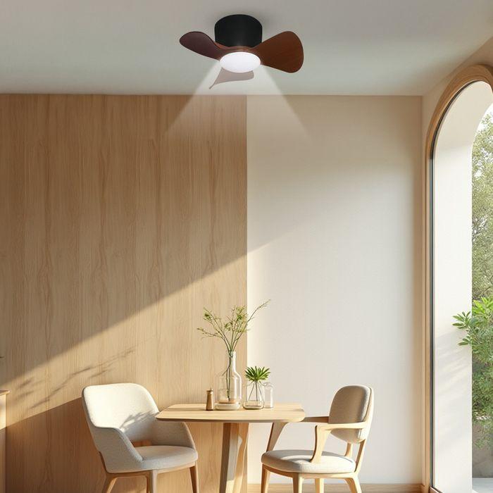 Alpha Alkova MILI-3B/22 LED HG WALNUT/MB Ceiling Fan 22" 3 Blades Walnut Matt Black