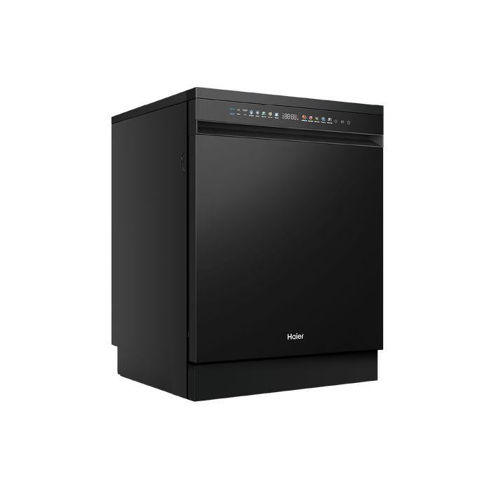 Haier Freestanding Dishwasher Black Glass Dark Grey