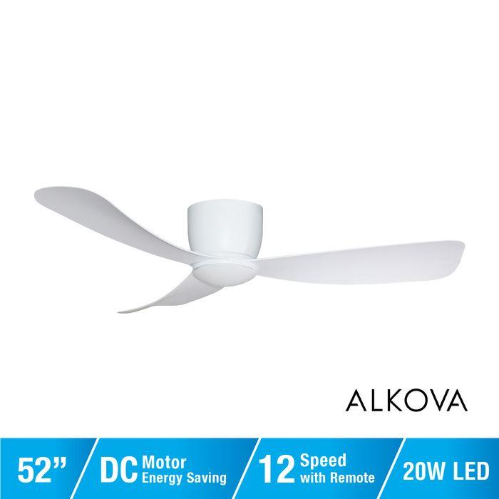 Alpha Alkova MILI-3B/52 LED HG MATT WHITE Ceiling Fan 52" 3 Blades Matt White