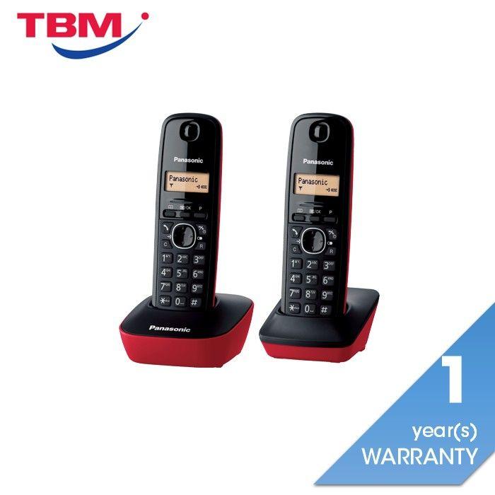 Panasonic KX-TG1612MLR Basic Cordless Phone Twin Red