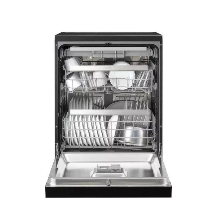 Panasonic NP-FMK16XEMY Free-Standing Dishwasher 60cm 15 Place Settings With Nanoex Black Finishing