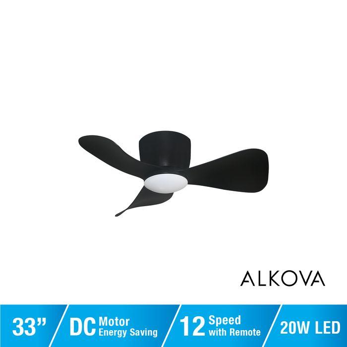 Alpha Alkova MILI-3B/33 LED HG MATT BLACK Ceiling Fan 33" 3 Blades Matt Black