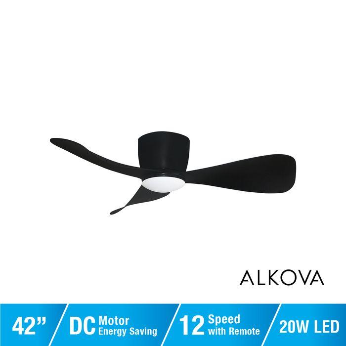 Alpha Alkova MILI-3B/42 LED HG MATT BLACK Ceiling Fan 42" 3 Blades Matt Black
