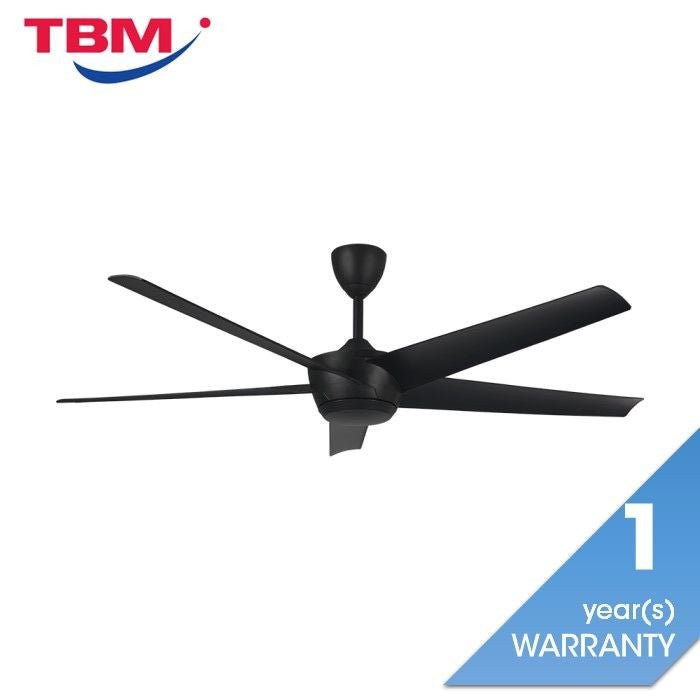Alkova AMAZE - 5B/66 MATT BLACK 66" Ceiling Fan 5 Blades Matt Black | TBM Online