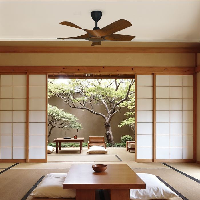 Alkova AXIS 5B/42 WALNUT/MB Ceiling Fan 42" 5 Blades Walnut Matt Black | TBM Online