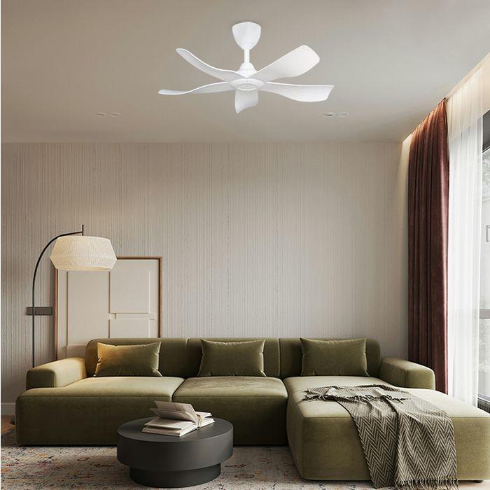 Alkova ESTELL 5B/38 MATT WHITE 38" Ceiling Fan 5 Blades Matt White | TBM Online