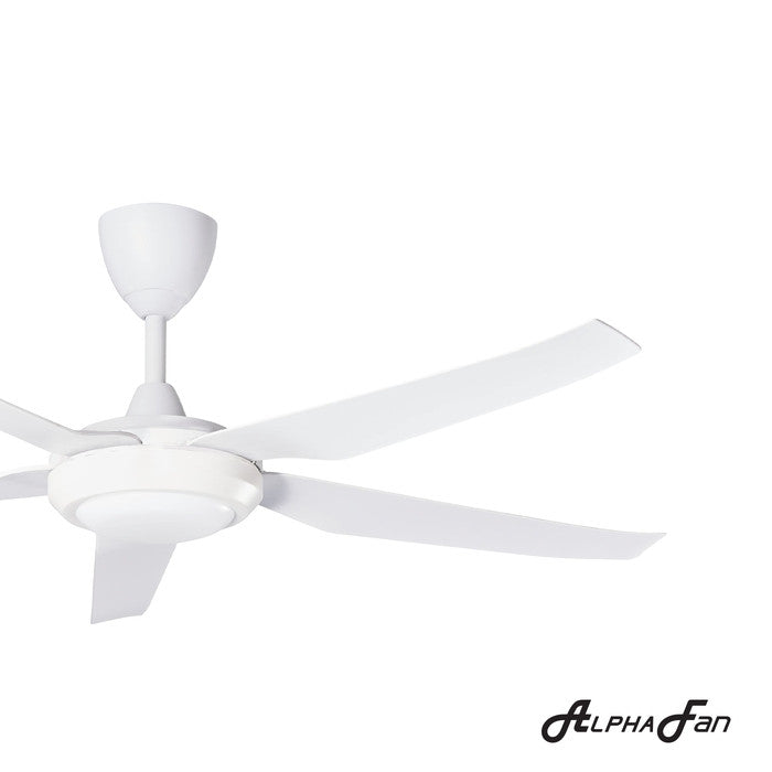 Alpha PRIMA 5B/56 LED MATT WHITE Ceiling Fan 5 Blades 56 Inch LED Motor DC Matt White | TBM Online