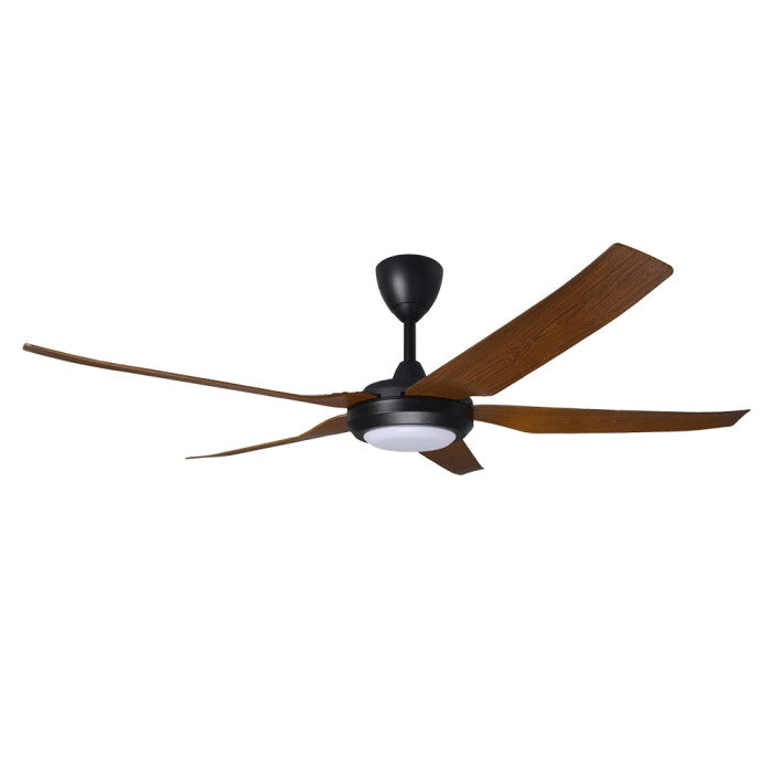 Alpha PRIMA 5B/56 LED WALNUT MATT BLACK Ceiling Fan 5 Blades 56 Inch Motor DC LED Walnut Matt Black | TBM Online