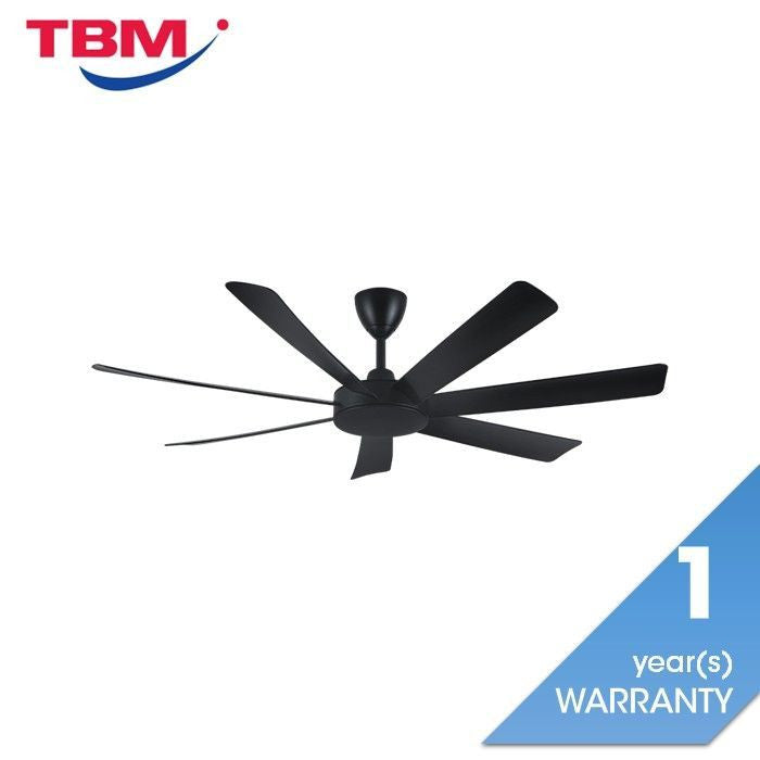 Alpha TORA - 7B/62 MATT BLACK Tora 62" Ceiling Fan DC Motor 7 Blades Matt Black | TBM Online