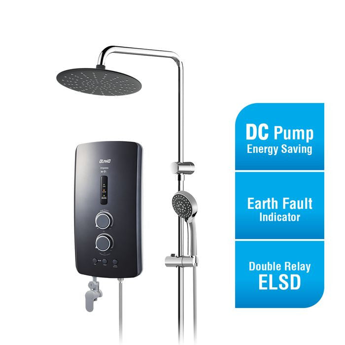 Alpha IM - 9I PLUS R/S METAL BLACK (M - G11) Home Shower Rain Shower ELSD A. Test With DC Pump Metal Black | TBM Online