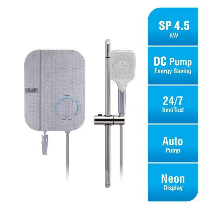 Alpha WES7 - I NEON BLUE LINEN 4.5kW Home Shower Blue Linen | TBM Online