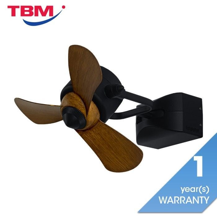 Alkova KONA W - 3B/16 WALNUT/MB Ceiling Fan 16" 3 Blades Walnut/MB | TBM Online