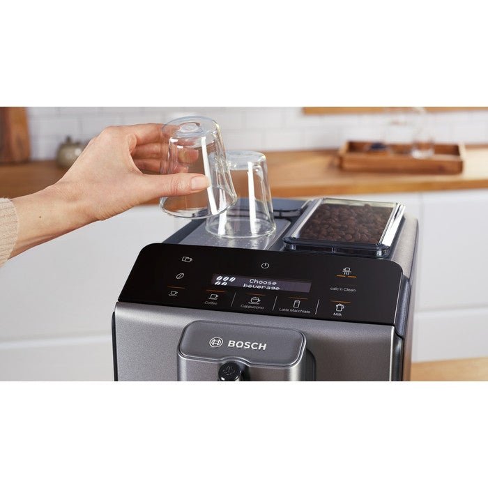 Bosch TIE20504 Fully Automatic Coffee Machine Verocofe Diamond Titanium Metallic | TBM Online