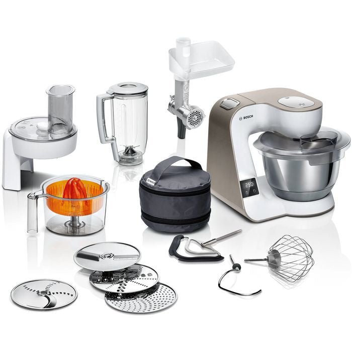Bosch MUM5XW40 Kitchen Machine Stand Mixer Champagne/White | TBM Online