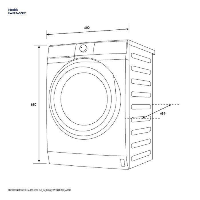 Electrolux EWF1124D3EC 11kg UltimateCare 300 Front Load Washing Machine