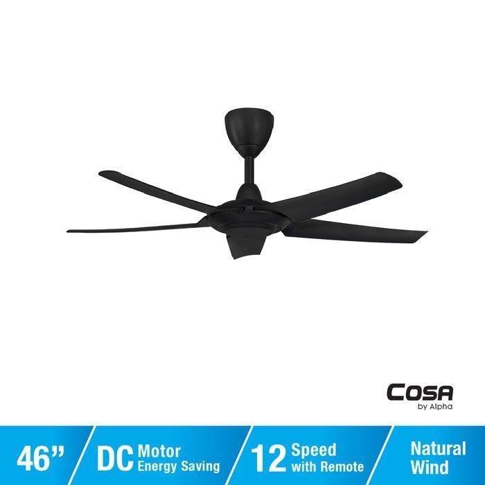 Alpha Caso CX20-5B/46 MATT BLACK Ceiling Fan 46" 5 Blades Matt Black | TBM Online