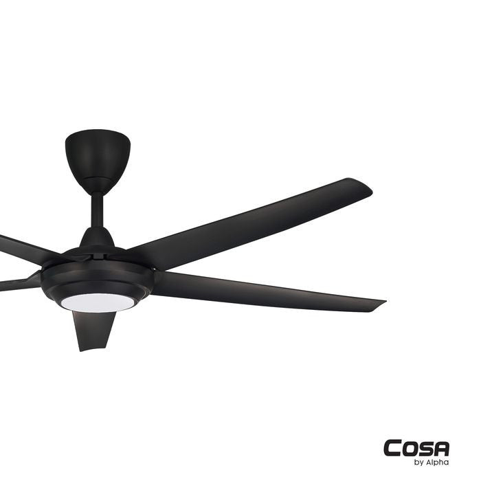 Alpha Cosa CX20 - 5B/56 LED MATT BLACK Ceiling Fan 56" 5 Blades DC Motor LED Matt Black | TBM Online