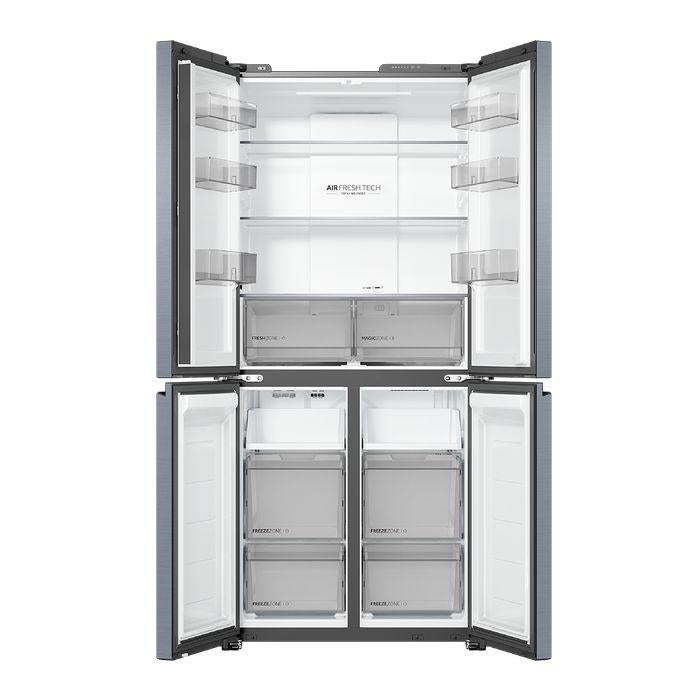 Haier G610L 4 Doors Fridge Twin Inverter Metal/Silk in Blue