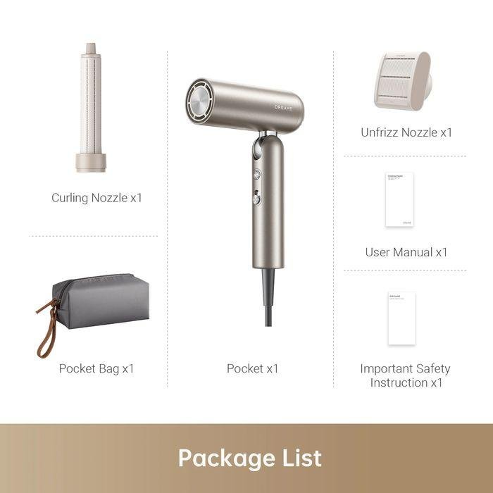 Dreame Pocket High-Speed Hair Dryer Platinum Gold | TBM Online