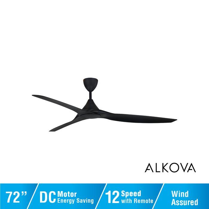 Alpha Alkova MONTI-3B/72 MATT BLACK Ceiling Fan 72" 3 Blades Matt Black