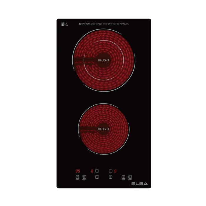 Elba EDCH - Q3022ST(BK) Built - In Domino Ceramic Hob Dual Cooking Zones 2000W + 1200W | TBM Online