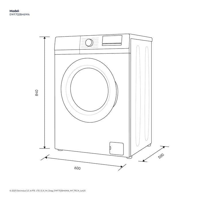 Electrolux EWF7028M6WA 7kg UltimateCare 100 Front Load Washing Machine | TBM Online