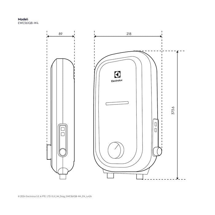 Electrolux EWE361QB - W4 Electric Instant Water Heater 3.6KW Comfort Flow Tank DC Pump Ceramic White | TBM Online