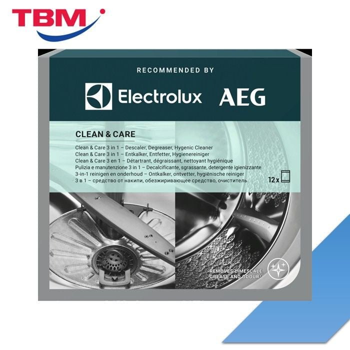 Electrolux M2GCP121 3 - in - 1 Dish Washer & Washing Machine Cleaning Powder 12 Sachets | TBM Online