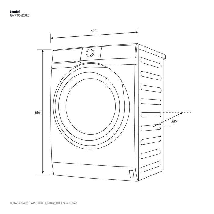Electrolux EWF1024D3EC 10kg UltimateCare 300 Front Load Washing Machine