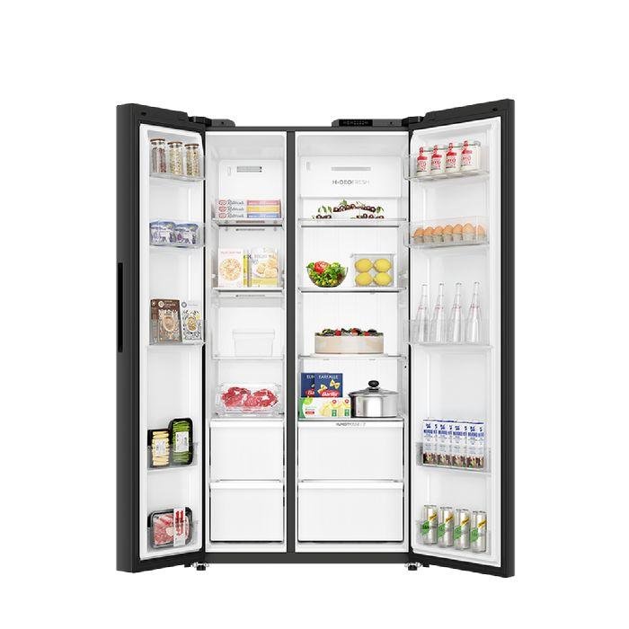 Haier G630L Side By Side Fridge Twin Inverter Multi Air Flow Metal Gemstone Blue | TBM Online