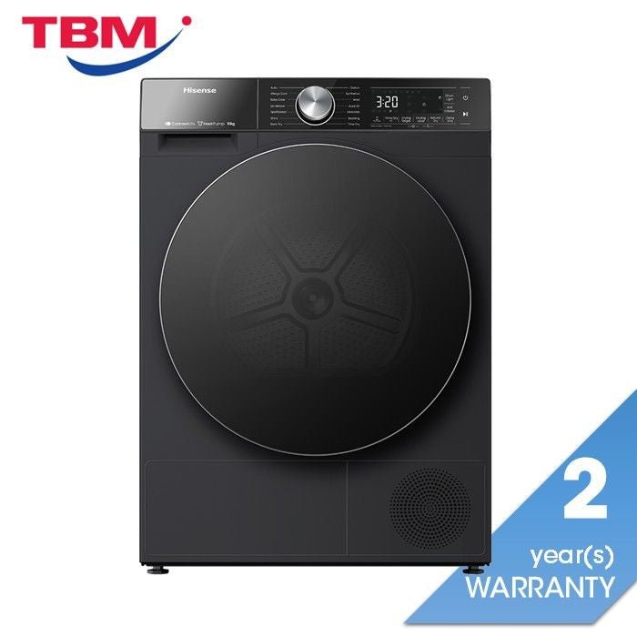 Hisense DH5S1095UB Heat Pump Dryer 10kg Stainless Steel Black | TBM Online