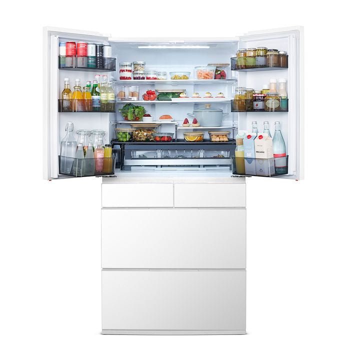 Hitachi R - GW670TM XW 6 Doors Fridge G716L Inverter Compressor Crystal White | TBM Online