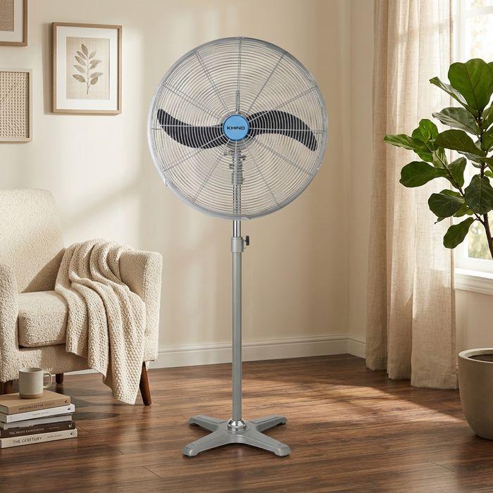 Khind SF2602 Industrial Stand Fan 26" Built-In Safety Thermal Fuse Grey | TBM Online