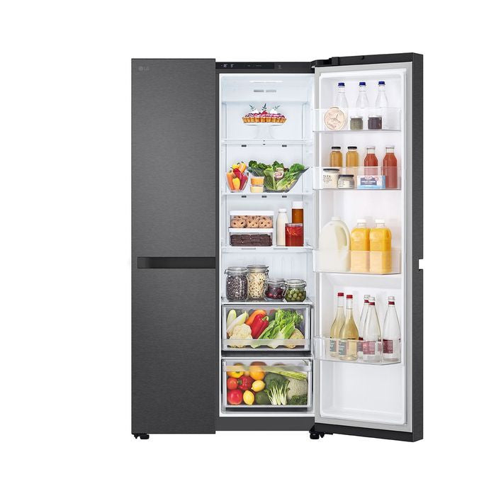LG GC - B257KQJW Side By Side Fridge Smart Inverter Compressor, Smart Diagnosis 654L Matt Black | TBM Online