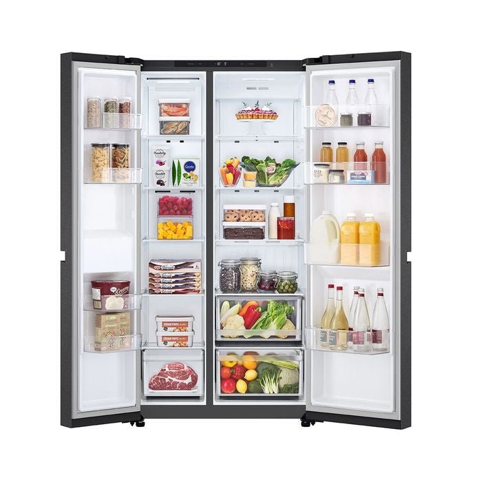 LG GC - B257KQJW Side By Side Fridge Smart Inverter Compressor, Smart Diagnosis 654L Matt Black | TBM Online