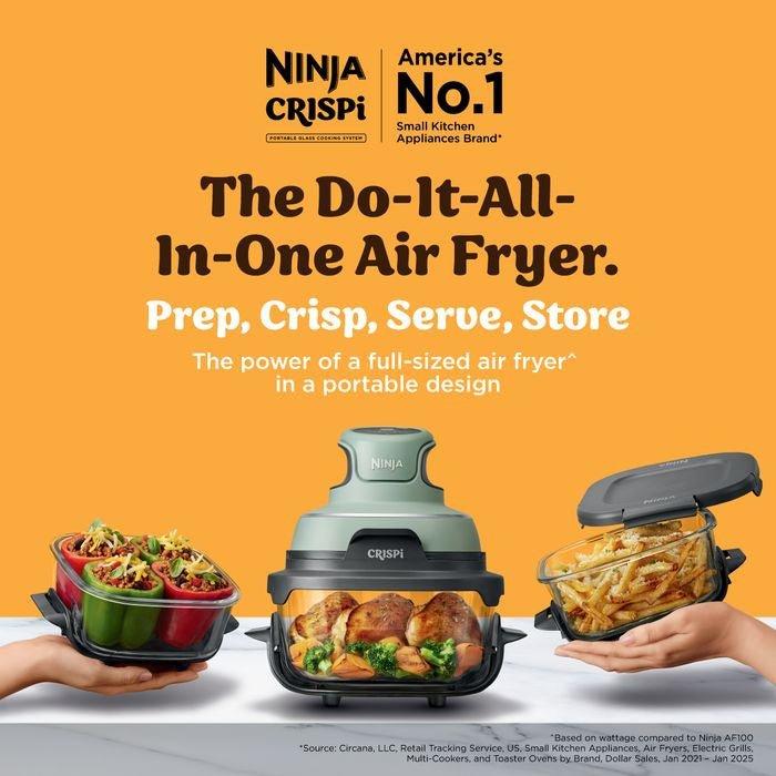 Ninja FN101SMSGFOC Air Fryer Crispi Soft Sage + Medium Batch Container | TBM Online