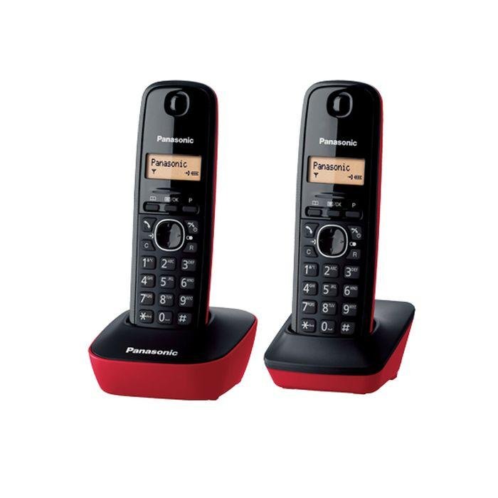 Panasonic KX-TG1612MLR Basic Cordless Phone Twin Red | TBM Online