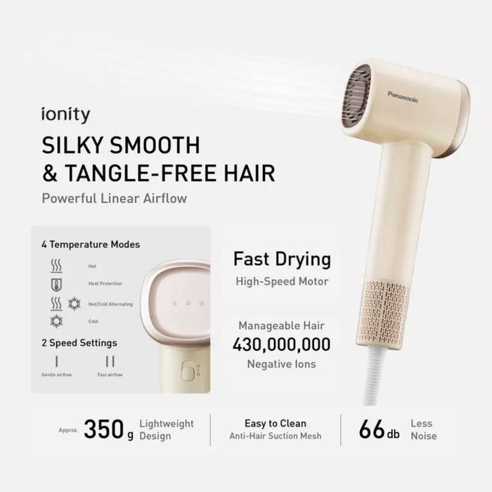 Panasonic EH - NE6M - C455 LIGHT BEIGE Ionity Hair Dryer With Linear Air Flow Light Beige | TBM Online