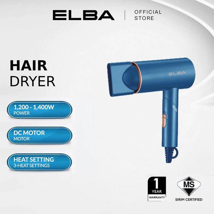Elba EHD-S1431TR(BL) Fordable Hair Dryer 1400W Ionic Function Blue | TBM Online
