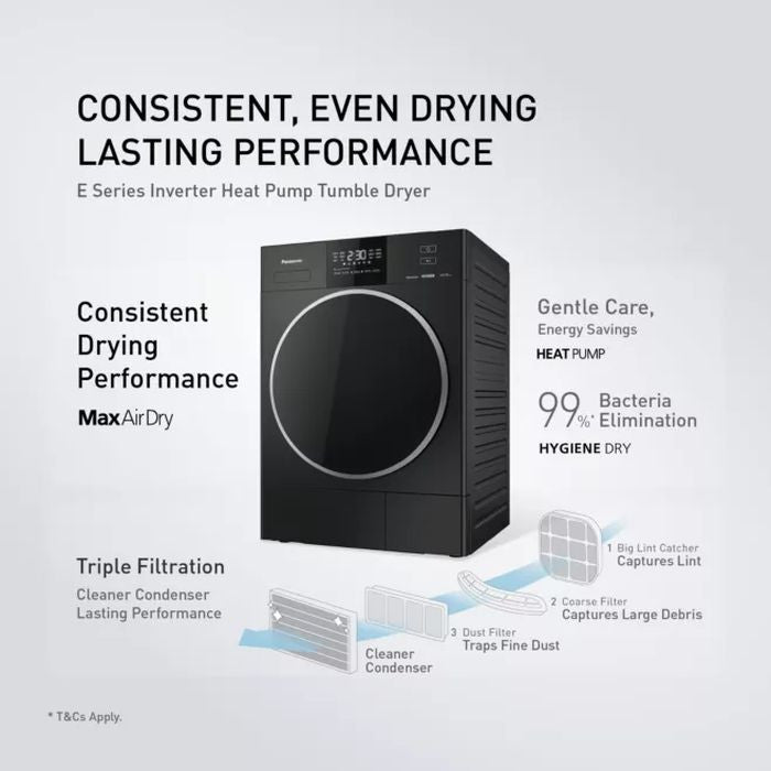 Panasonic NH - XE21R1BMY Heat Pump Dryer 10.5kg | TBM Online