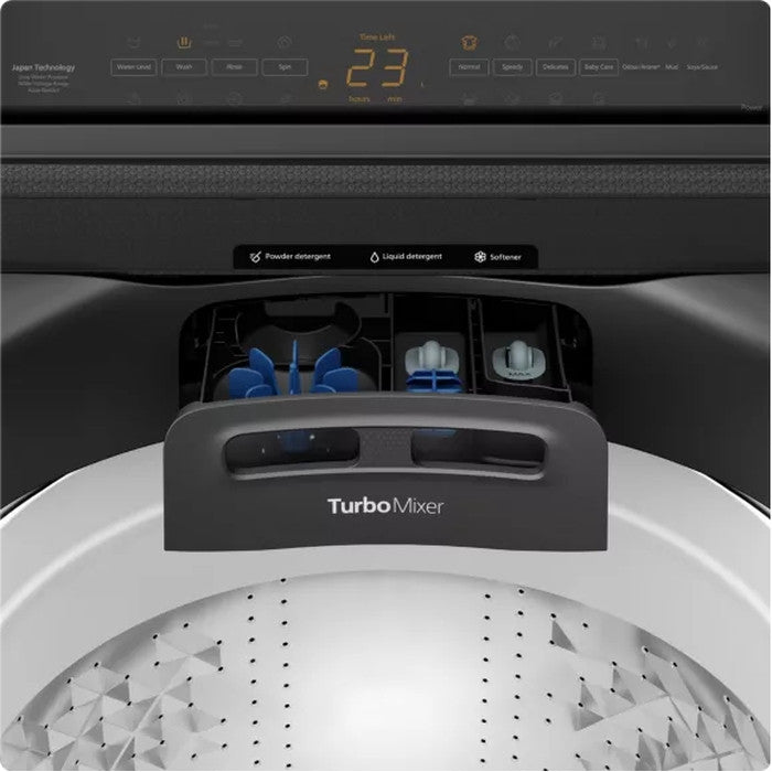 Panasonic NA-FD135X3BT Top Load Washer 13.5kg Amber LED With Direct Button Black Silver | TBM Online