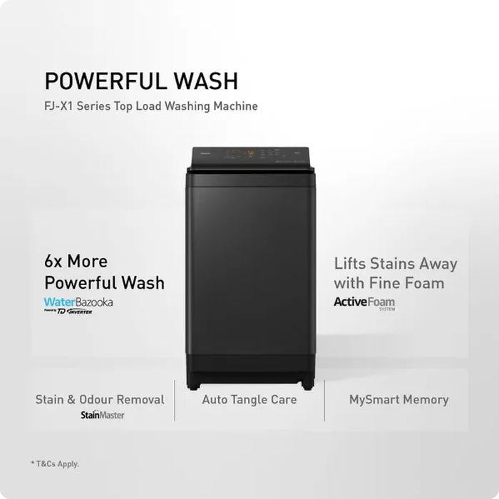 Panasonic NA-FJ100X1BT Top Load 10.0kg Washer Black | TBM Online