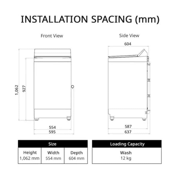 Panasonic NA-FJ120V1DT Top Load 12.0kg Washer Inverter | TBM Online