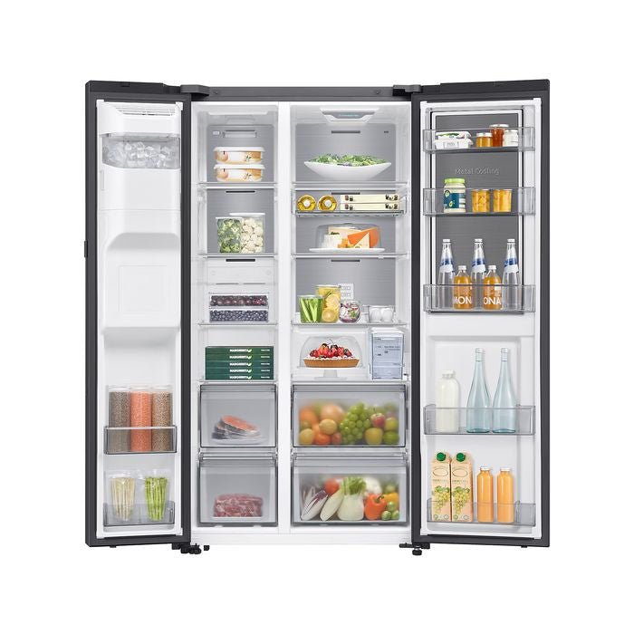 Samsung RS80F65GNFME Side By Side Fridge 609L Black | TBM Online