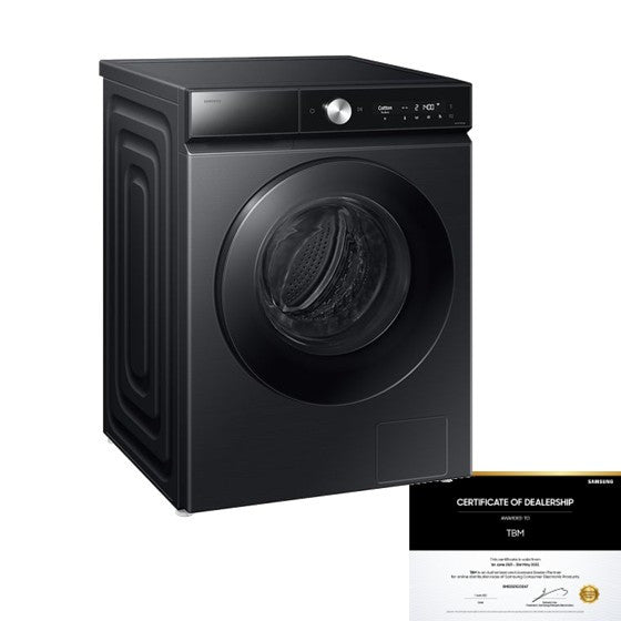Samsung WD12DB8B85GBFQ Front Load Bespoke AI Washer 12kg Dryer 7kg Black | TBM Online