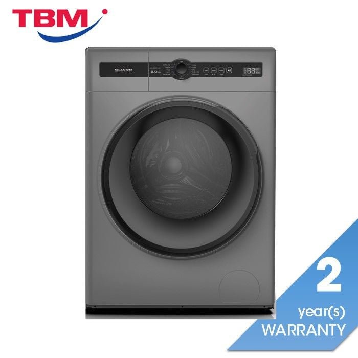 Sharp ESFH8AMB Front Load Washer Inverter 8.0kg | TBM Online