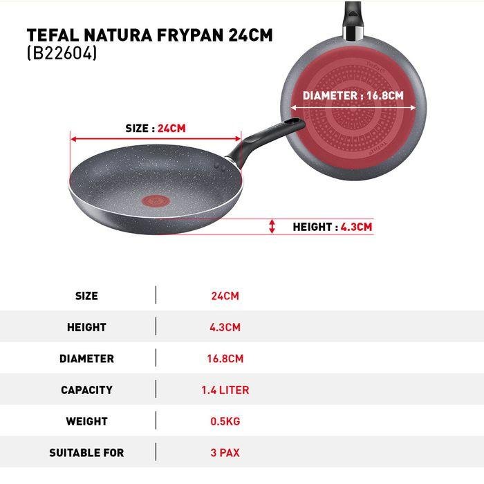 Tefal B226S595 Natura 5 pcs Set (Wokpan 28cm + Saucepan 16cm + Deep Frypan 24cm + Ladle + Spatula) | TBM Online